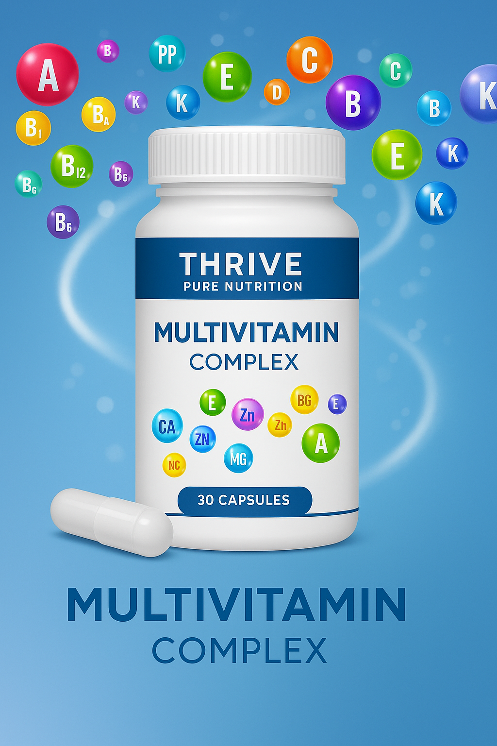 Multivitaminkomplex – Tägliches Nahrungsergänzungsmittel in Kapselform – Thrive Pure Nutritions