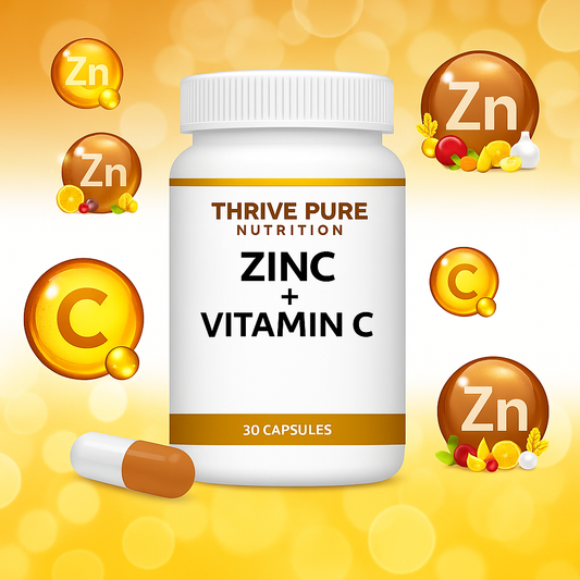Zinc + Vitamin C Immune Support &amp; Antioxidant Protection - Thrive Pure Nutrition